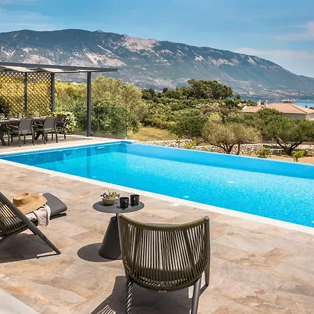 Villa Modern Kefalonia 3 Bedrooms Anthelia Private Pool & Stunning Sea Views Klismata Spartià